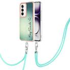 For OPPO Reno12 Global Electroplating Dual-side IMD Phone Case with Lanyard(Smile) - 1