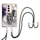 For OPPO Reno12 Global Electroplating Dual-side IMD Phone Case with Lanyard(Totem Elephant) - 2