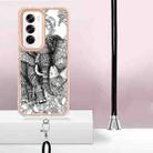 For OPPO Reno12 Global Electroplating Dual-side IMD Phone Case with Lanyard(Totem Elephant) - 3
