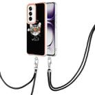 For OPPO Reno12 Global Electroplating Dual-side IMD Phone Case with Lanyard(Natural Growth) - 1