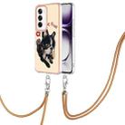 For OPPO Reno12 Global Electroplating Dual-side IMD Phone Case with Lanyard(Lucky Dog) - 1