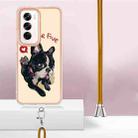 For OPPO Reno12 Global Electroplating Dual-side IMD Phone Case with Lanyard(Lucky Dog) - 3