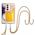 For OPPO Reno12 Global Electroplating Dual-side IMD Phone Case with Lanyard(Draft Beer) - 2