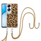 For OPPO A60 Electroplating Dual-side IMD Phone Case with Lanyard(Leopard Print) - 2