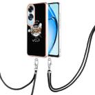 For OPPO A60 Electroplating Dual-side IMD Phone Case with Lanyard(Natural Growth) - 1