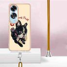 For OPPO A60 Electroplating Dual-side IMD Phone Case with Lanyard(Lucky Dog) - 3