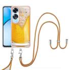 For OPPO A60 Electroplating Dual-side IMD Phone Case with Lanyard(Draft Beer) - 2