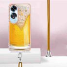 For OPPO A60 Electroplating Dual-side IMD Phone Case with Lanyard(Draft Beer) - 3