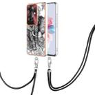 For OPPO Reno11 F 5G Global Electroplating Dual-side IMD Phone Case with Lanyard(Totem Elephant) - 1