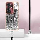 For OPPO Reno11 F 5G Global Electroplating Dual-side IMD Phone Case with Lanyard(Totem Elephant) - 3