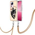 For Xiaomi 13 Lite 5G Electroplating Dual-side IMD Phone Case with Lanyard(Lucky Dog) - 1