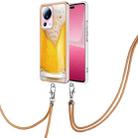 For Xiaomi 13 Lite 5G Electroplating Dual-side IMD Phone Case with Lanyard(Draft Beer) - 1