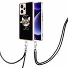 For Xiaomi Poco F5 / Redmi Note 12 Turbo Electroplating Dual-side IMD Phone Case with Lanyard(Natural Growth) - 1