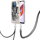 For Xiaomi Redmi 12C / 11A 4G Electroplating Dual-side IMD Phone Case with Lanyard(Totem Elephant) - 1