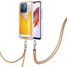 For Xiaomi Redmi 12C / 11A 4G Electroplating Dual-side IMD Phone Case with Lanyard(Draft Beer) - 1