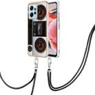 For Xiaomi Redmi Note 12 4G Electroplating Dual-side IMD Phone Case with Lanyard(Retro Radio) - 1