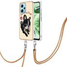 For Xiaomi Redmi Note 12 5G Global Electroplating Dual-side IMD Phone Case with Lanyard(Lucky Dog) - 1