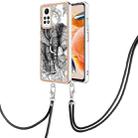 For Xiaomi Redmi Note 12 Pro 4G Global Electroplating Dual-side IMD Phone Case with Lanyard(Totem Elephant) - 1