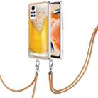 For Xiaomi Redmi Note 12 Pro 4G Global Electroplating Dual-side IMD Phone Case with Lanyard(Draft Beer) - 1