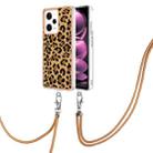 For Xiaomi Redmi Note 12 Pro 5G Global Electroplating Dual-side IMD Phone Case with Lanyard(Leopard Print) - 1