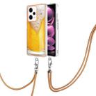 For Xiaomi Redmi Note 12 Pro 5G Global Electroplating Dual-side IMD Phone Case with Lanyard(Draft Beer) - 1