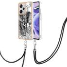 For Xiaomi Redmi Note 12 Pro+ Global Electroplating Dual-side IMD Phone Case with Lanyard(Totem Elephant) - 1