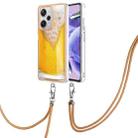 For Xiaomi Redmi Note 12 Pro+ Global Electroplating Dual-side IMD Phone Case with Lanyard(Draft Beer) - 1