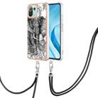 For Xiaomi Mi 11 Lite Electroplating Dual-side IMD Phone Case with Lanyard(Totem Elephant) - 1