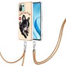 For Xiaomi Mi 11 Lite Electroplating Dual-side IMD Phone Case with Lanyard(Lucky Dog) - 1