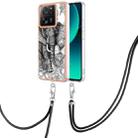 For Xiaomi 13T/13T Pro Electroplating Dual-side IMD Phone Case with Lanyard(Totem Elephant) - 1