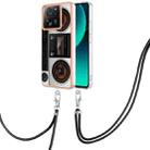 For Xiaomi 13T/13T Pro Electroplating Dual-side IMD Phone Case with Lanyard(Retro Radio) - 1