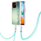 For Xiaomi Redmi 10C Electroplating Dual-side IMD Phone Case with Lanyard(Smile) - 1