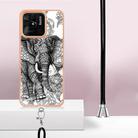 For Xiaomi Redmi 10C Electroplating Dual-side IMD Phone Case with Lanyard(Totem Elephant) - 3