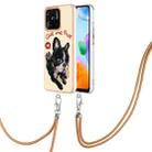 For Xiaomi Redmi 10C Electroplating Dual-side IMD Phone Case with Lanyard(Lucky Dog) - 1