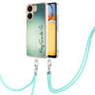 For Xiaomi Redmi 13C 4G Electroplating Dual-side IMD Phone Case with Lanyard(Smile) - 1