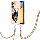 For Xiaomi Redmi 13C 4G Electroplating Dual-side IMD Phone Case with Lanyard(Lucky Dog) - 1