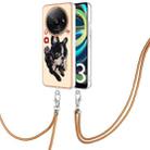 For Xiaomi Redmi A3 Electroplating Dual-side IMD Phone Case with Lanyard(Lucky Dog) - 1