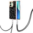 For Xiaomi Redmi Note 13 4G Global Electroplating Dual-side IMD Phone Case with Lanyard(Equation) - 1