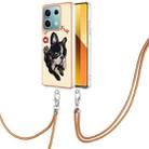 For Xiaomi Redmi Note 13 5G Global Electroplating Dual-side IMD Phone Case with Lanyard(Lucky Dog) - 1