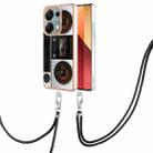 For Xiaomi Redmi Note 13 Pro 4G Global Electroplating Dual-side IMD Phone Case with Lanyard(Retro Radio) - 1