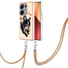 For Xiaomi Redmi Note 13 Pro 4G Global Electroplating Dual-side IMD Phone Case with Lanyard(Lucky Dog) - 1
