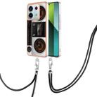 For Xiaomi Redmi Note 13 Pro 5G Global Electroplating Dual-side IMD Phone Case with Lanyard(Retro Radio) - 1