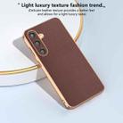 For Samsung Galaxy S24 5G Genuine Leather Xiaoya Series Nano Plating Phone Case(Coffee) - 2