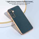 For Samsung Galaxy S24 5G Genuine Leather Xiaoya Series Nano Plating Phone Case(Dark Green) - 2