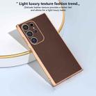 For Samsung Galaxy S24 Ultra 5G Genuine Leather Xiaoya Series Nano Plating Phone Case(Coffee) - 2