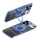 For iPhone 15 Pro Max MagSafe Magnetic Holder Plating PC Phone Case(Blue) - 1