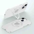 For iPhone 15 Matte Magsafe Magnetic Phone Case with Trolley Holder(White) - 1