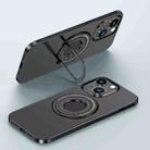 For iPhone 15 Matte Magsafe Magnetic Phone Case with Trolley Holder(Black) - 1