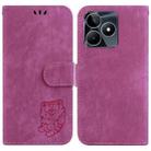 For Realme C53 / Narzo N53 Little Tiger Embossed Leather Phone Case(Rose Red) - 1