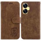 For Realme C55 Little Tiger Embossed Leather Phone Case(Brown) - 1